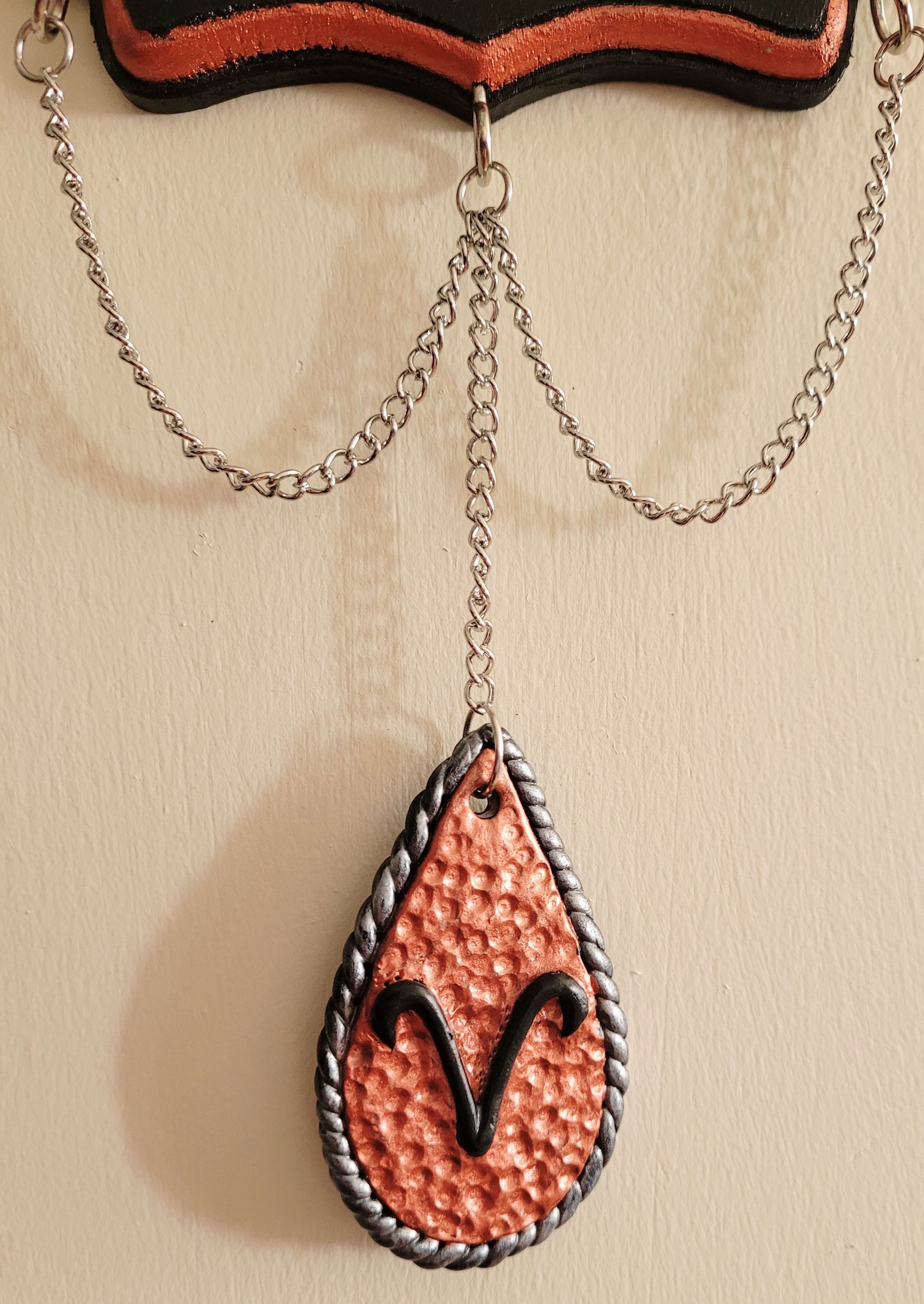 Aries decor carnelian crystal astrology wall hanging