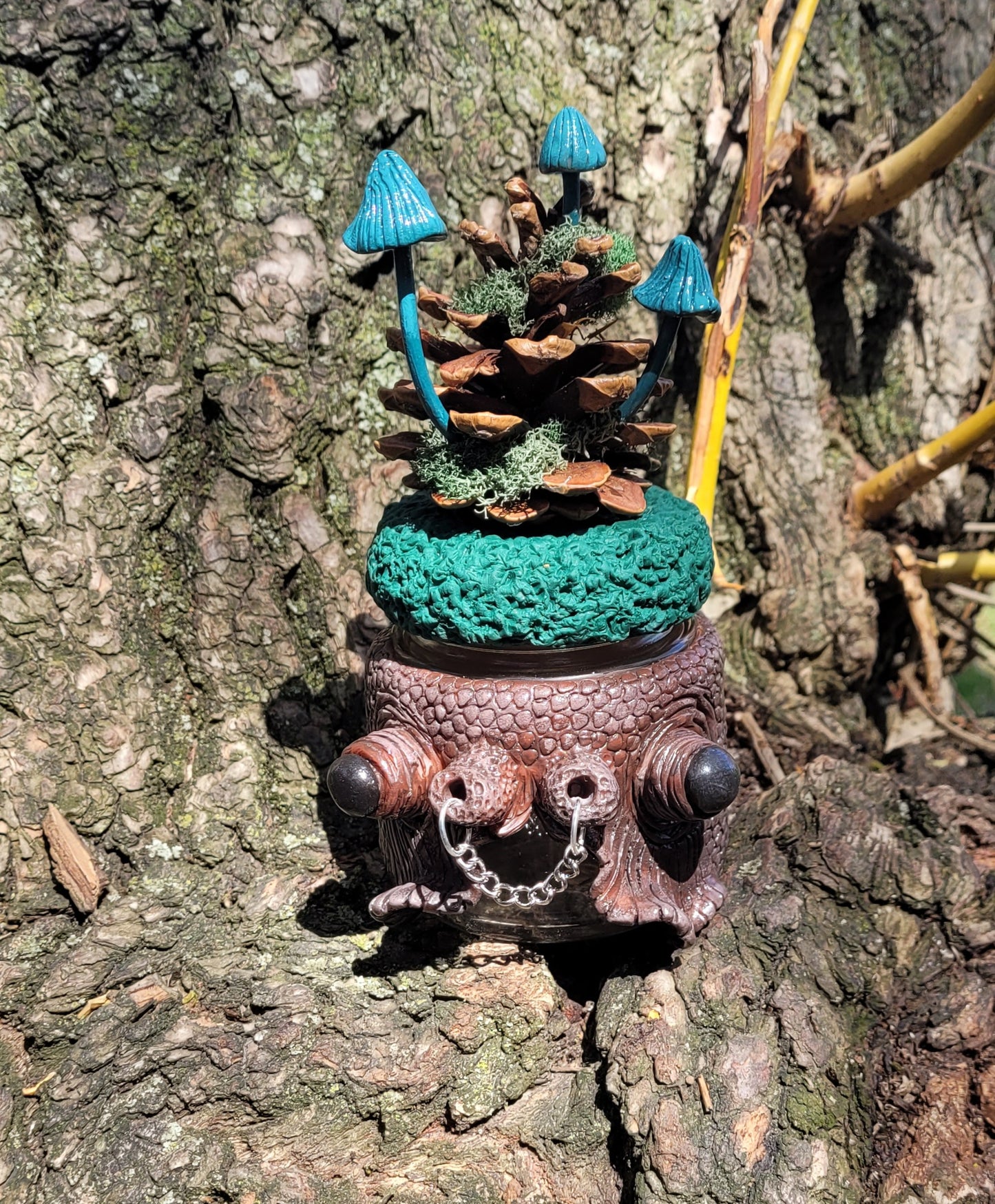Caonach the moss spirit forest fantasy mushroom stash jar