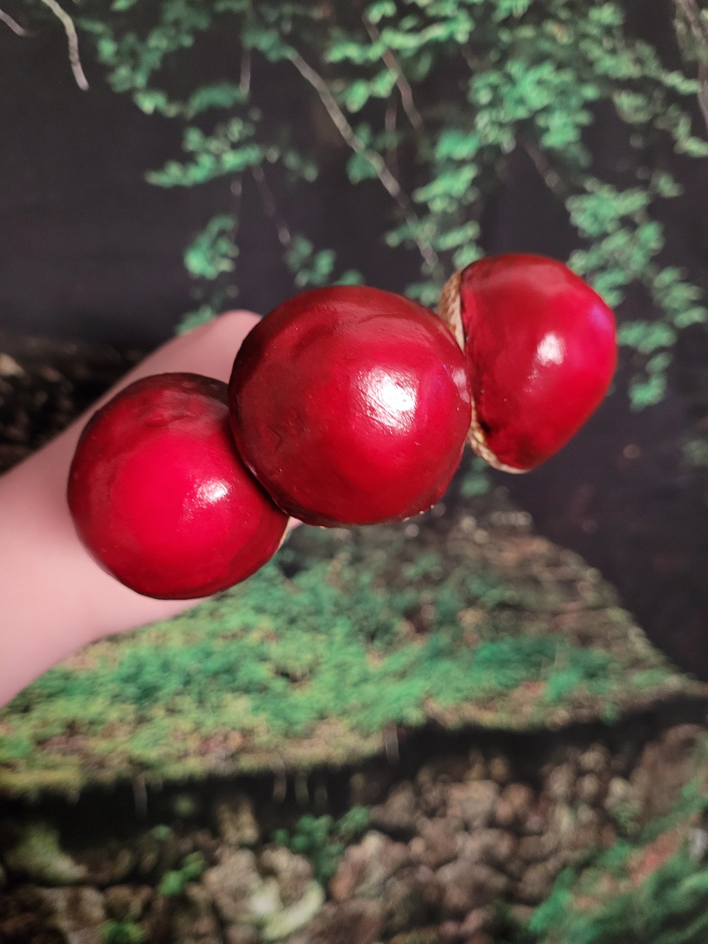 Bolete realistic mushroom plant stake