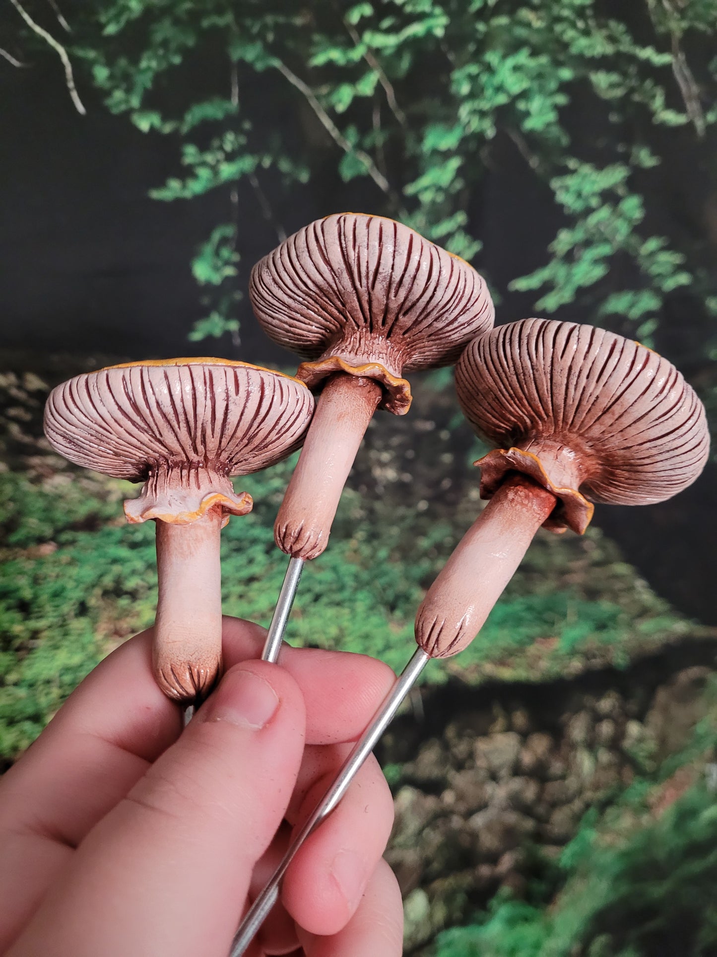 Amanita muscaria realistic mushroom plant stake