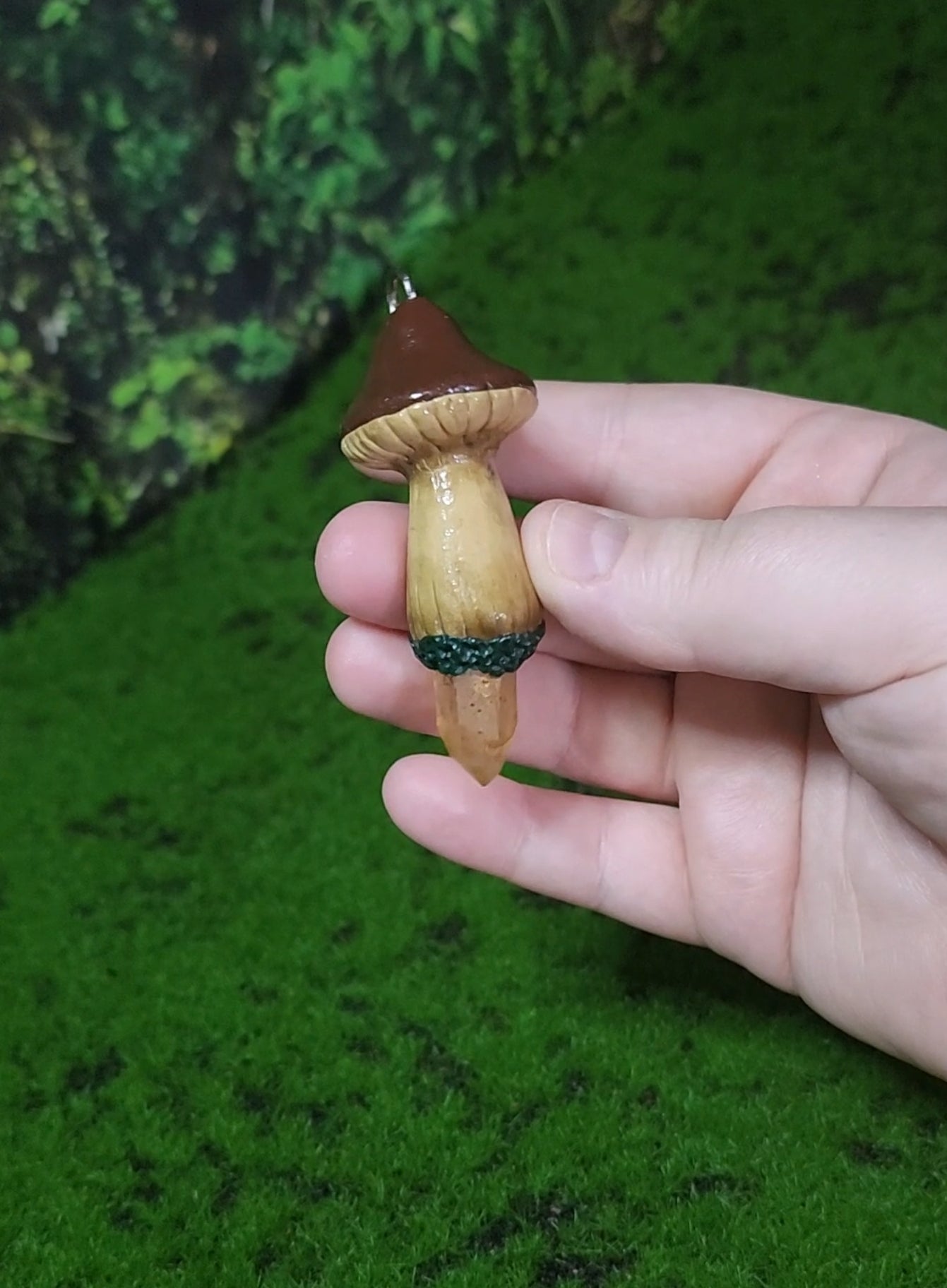 Mystery Mushies Crystal Mushroom charm