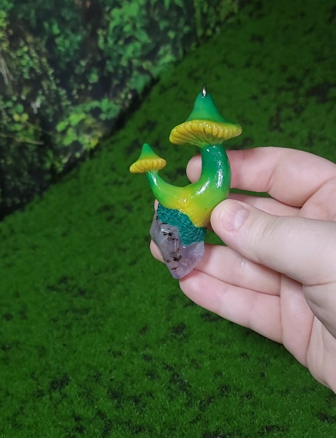 Mystery Mushies Crystal Mushroom charm