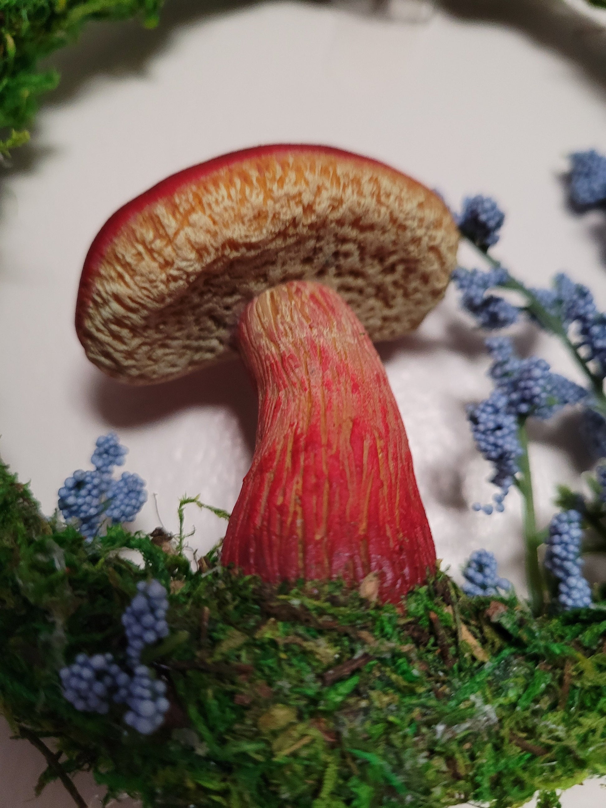 triple moon wreath wiccan decor mushroom wreath witchy decor mushroom wreath fairycore fae