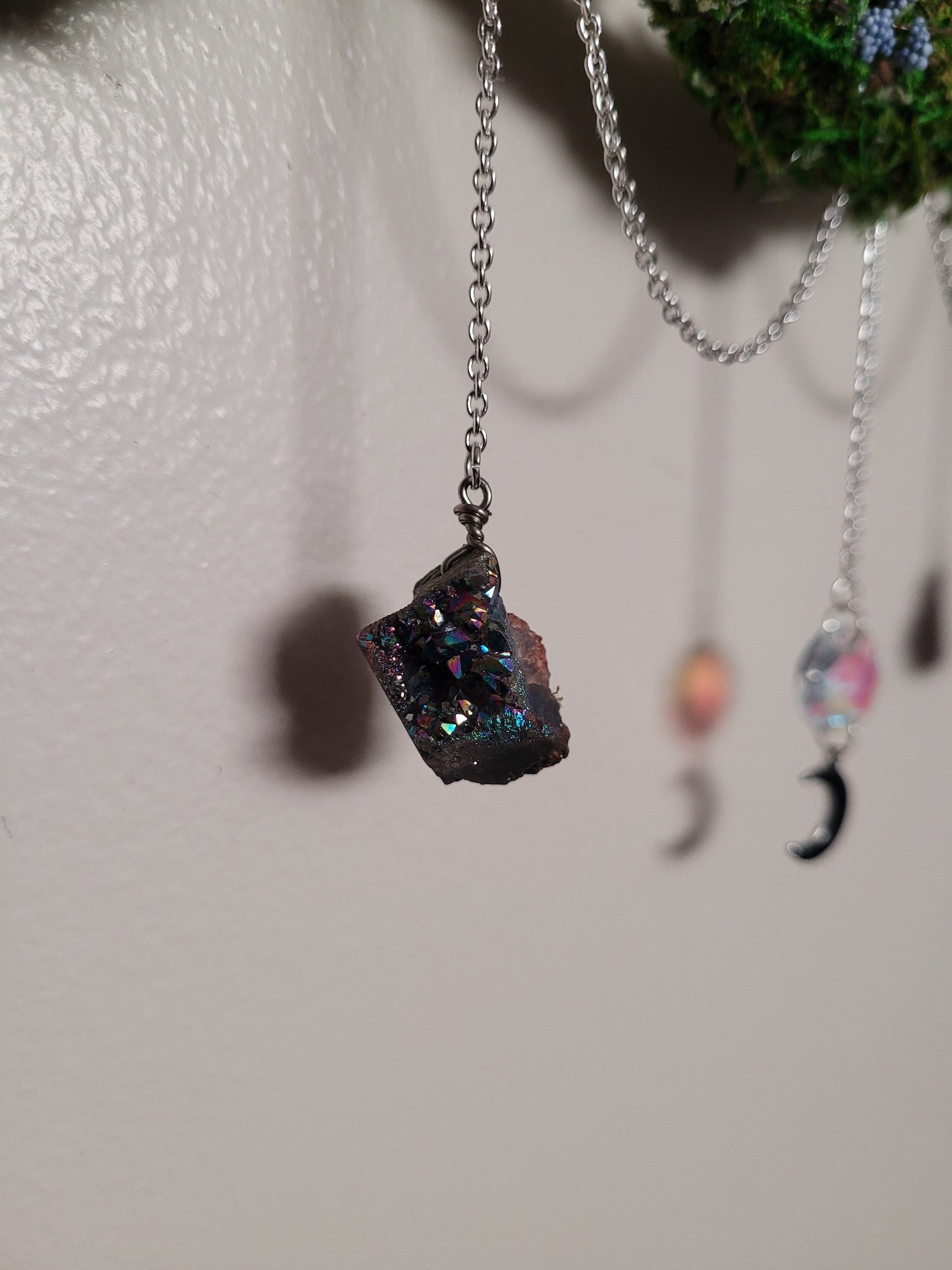 triple moon wreath wiccan decor mushroom wreath witchy decor mushroom wreath fairycore fae