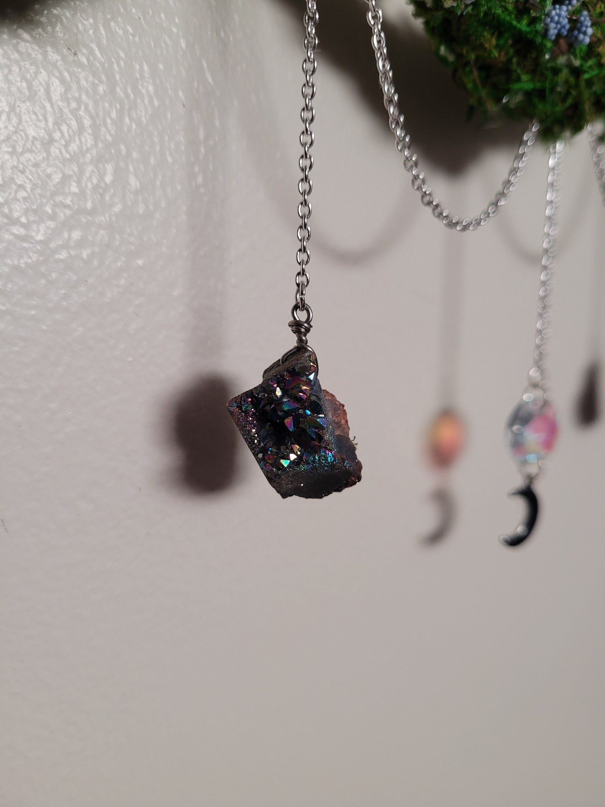 triple moon wreath wiccan decor mushroom wreath witchy decor mushroom wreath fairycore fae