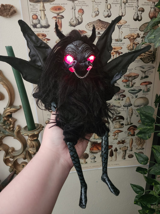 Hot goth mothman cryptid art doll