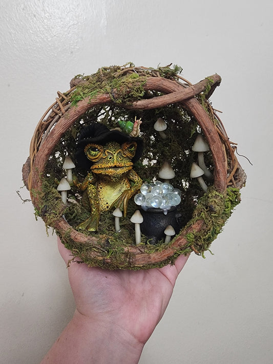 Wizard Toad glowing moss terrarium