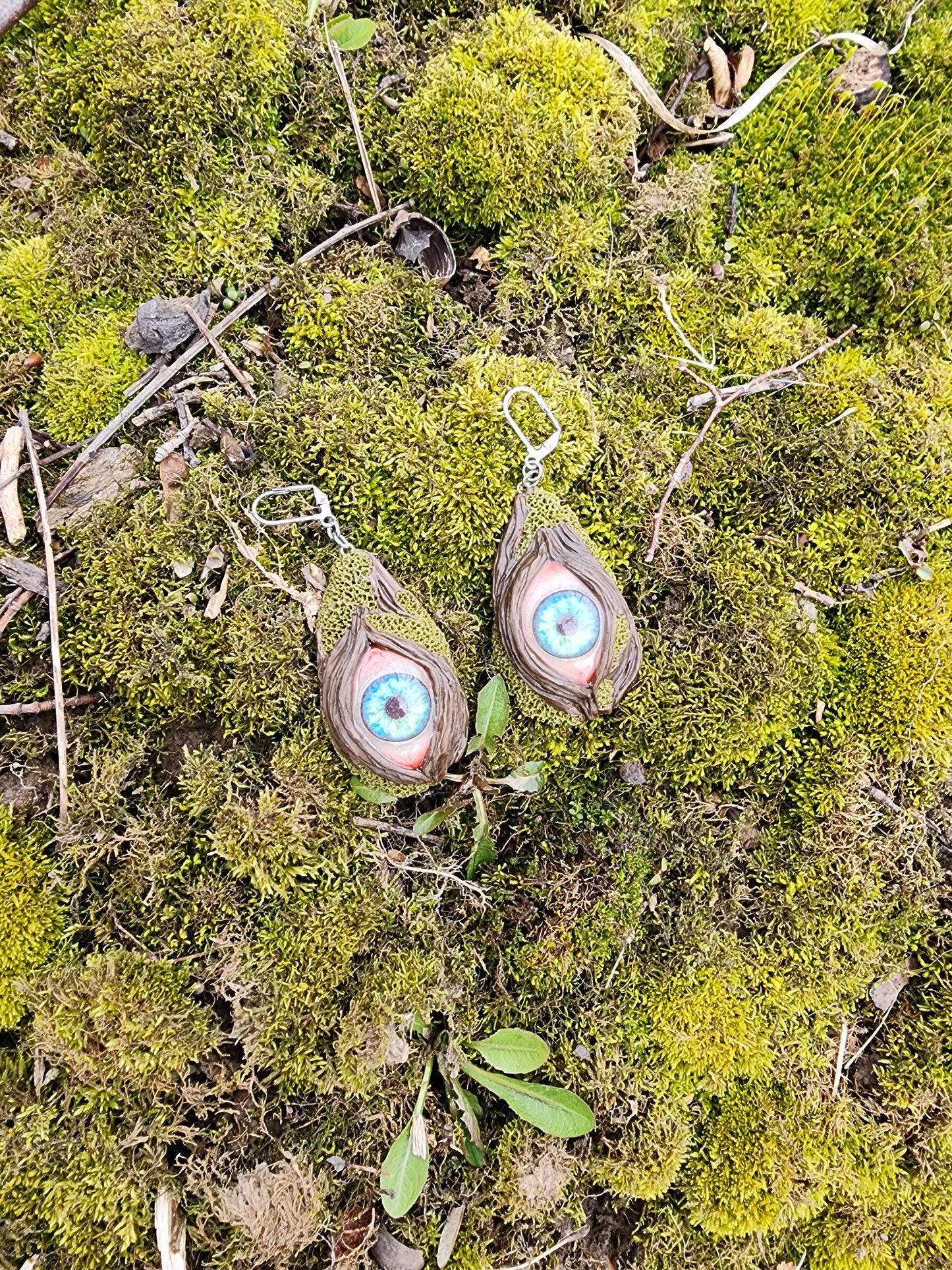 Forest gaurdian druid eye earrings