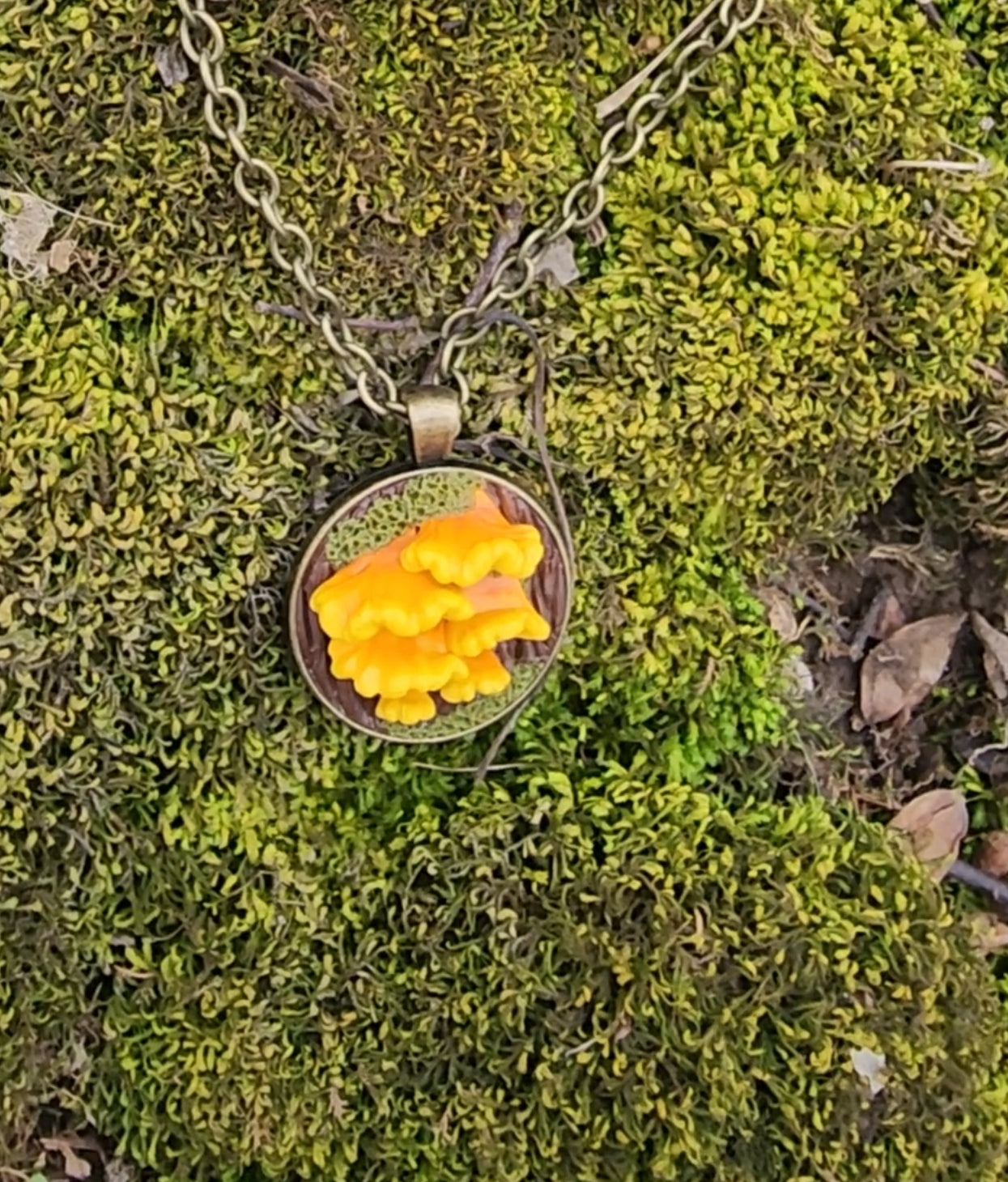 Chicken of the woods pendant