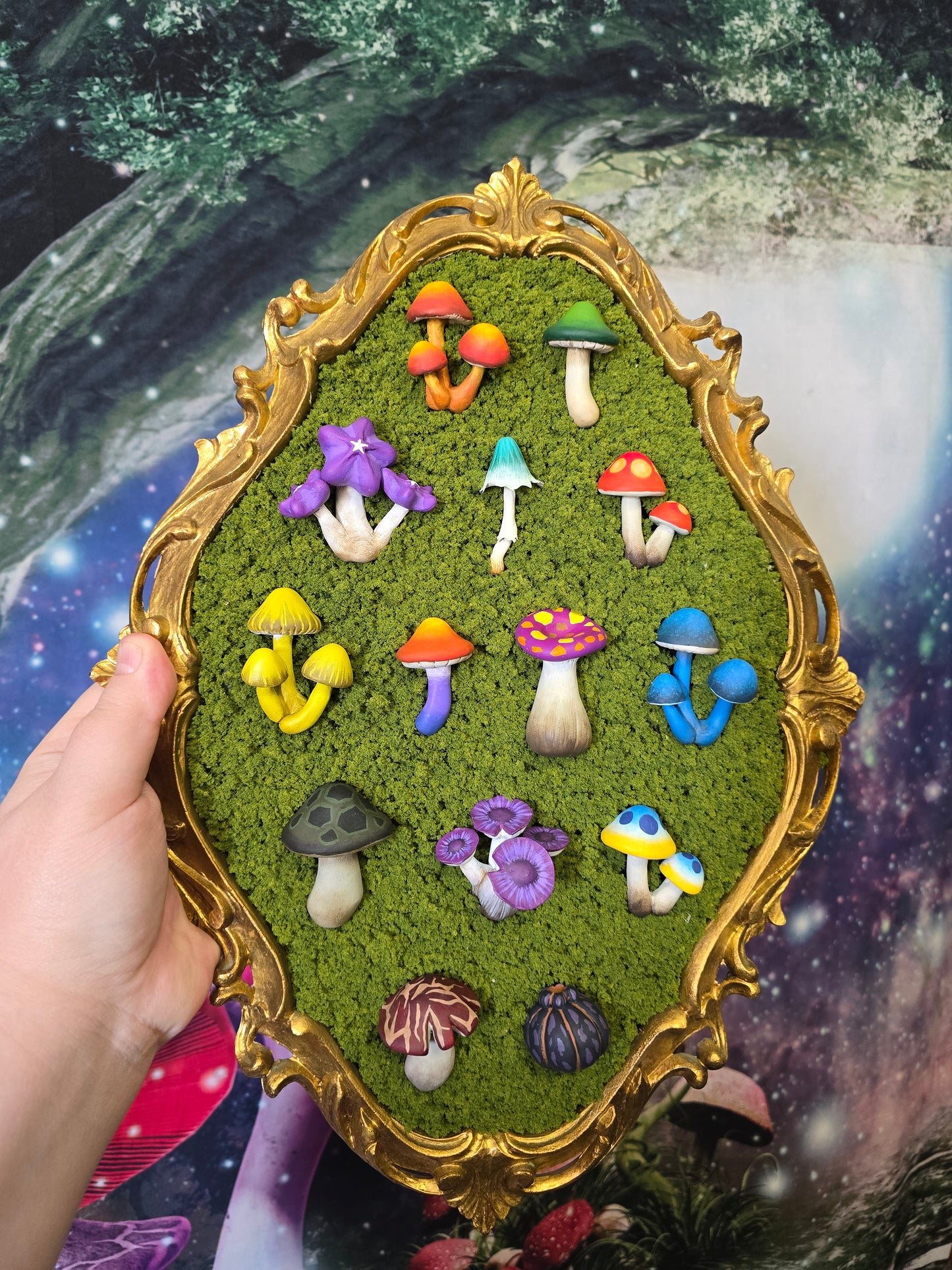 Mushrooms of Hyrule Zelda inspiered wall hanging