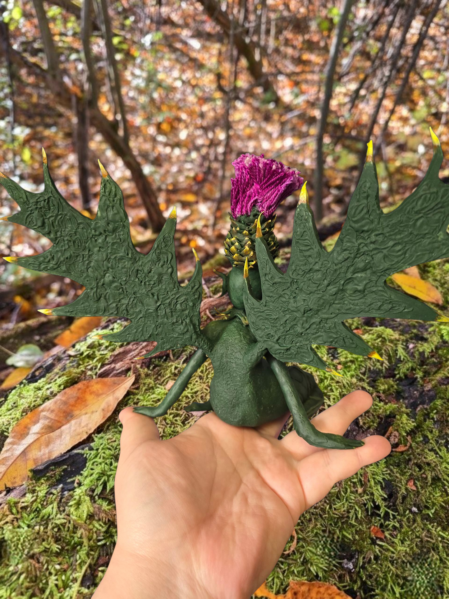 Thistle fairy ooak art doll