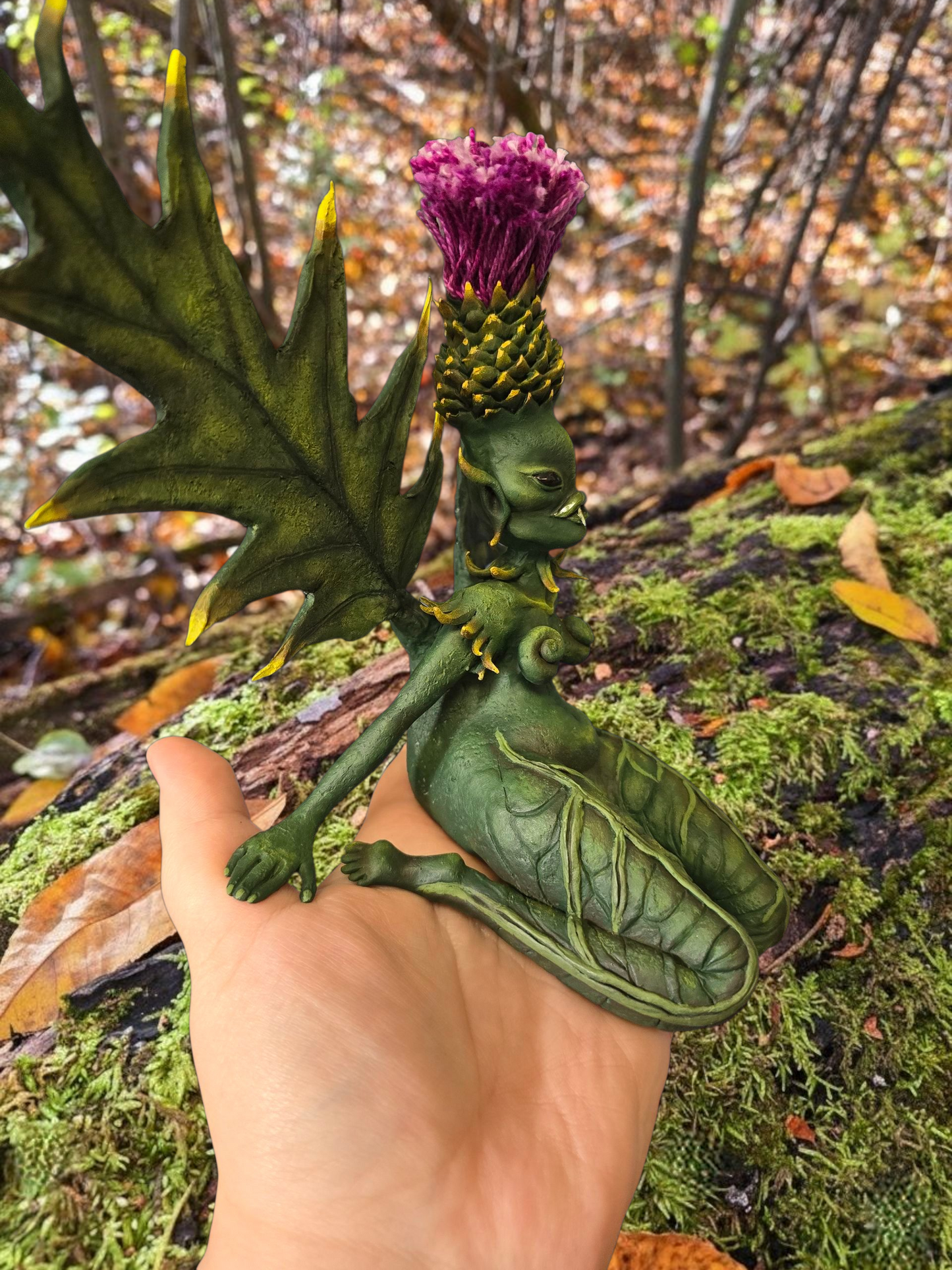 Thistle fairy ooak art doll