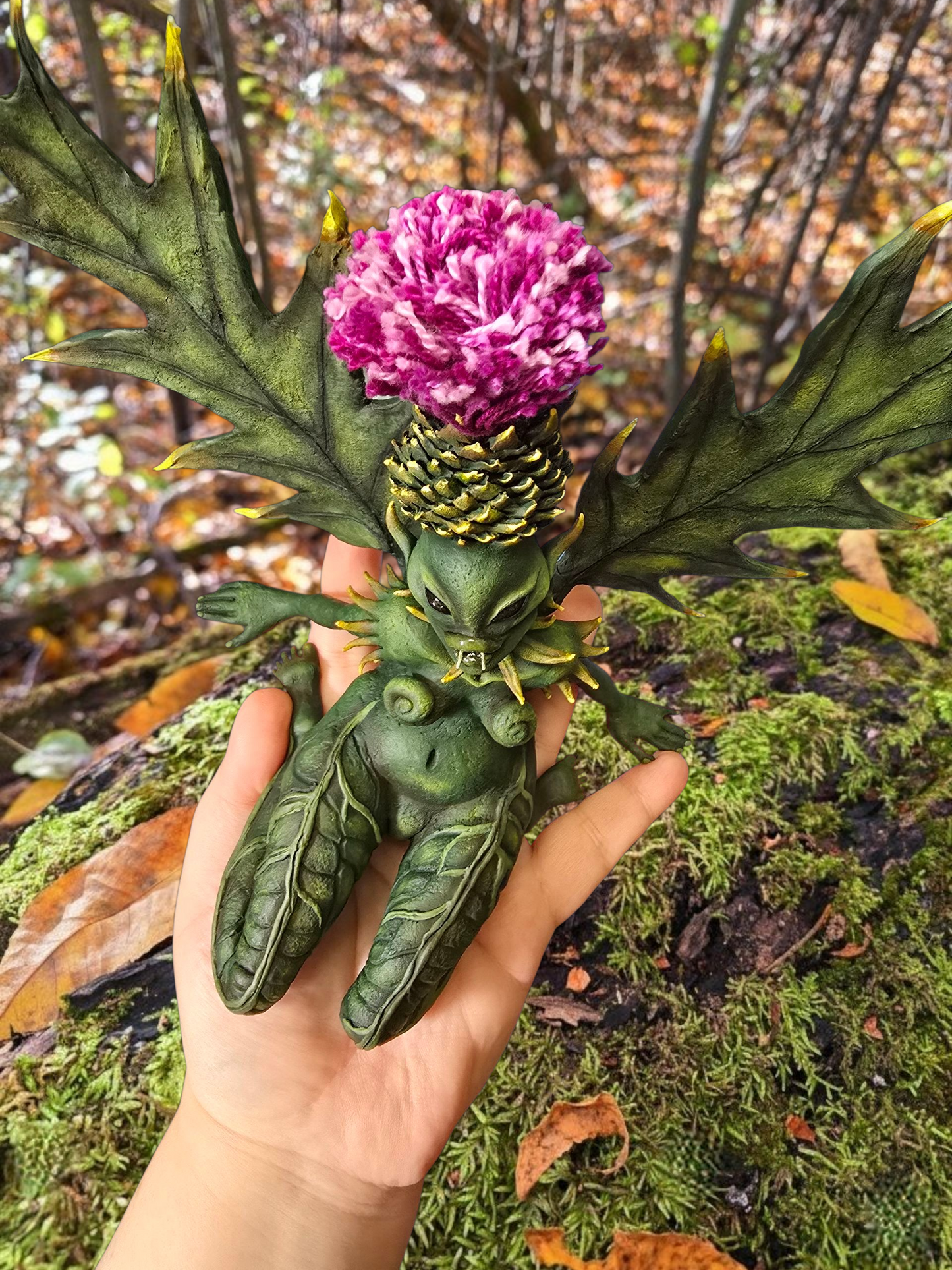 Thistle fairy ooak art doll