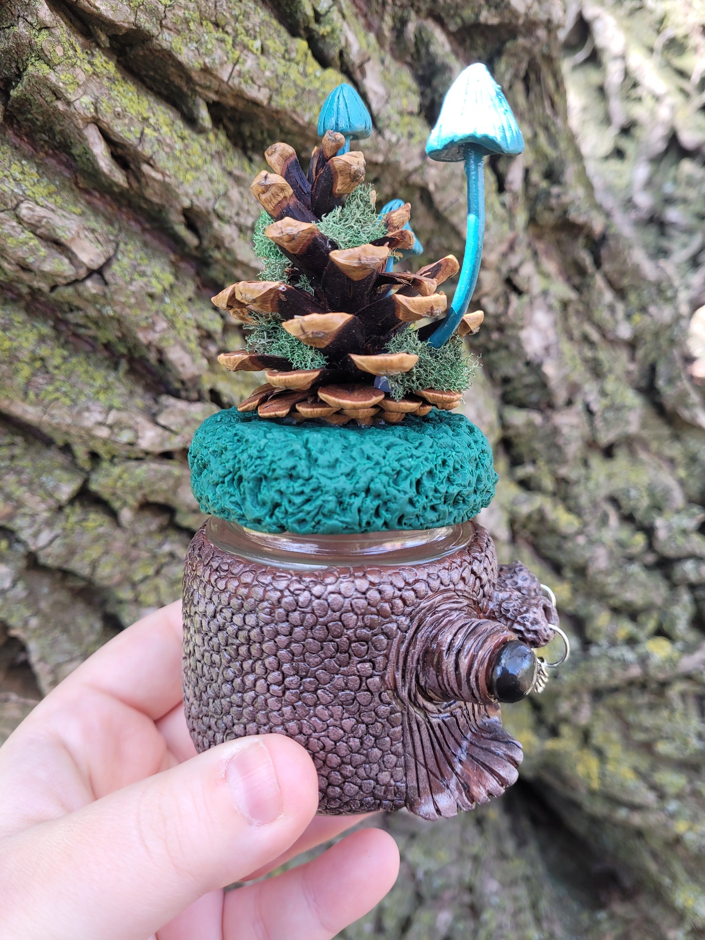 Caonach the moss spirit forest fantasy mushroom stash jar