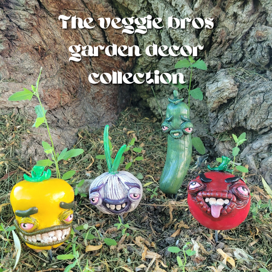 Vegetable garden decor veggie dudes plant stakes