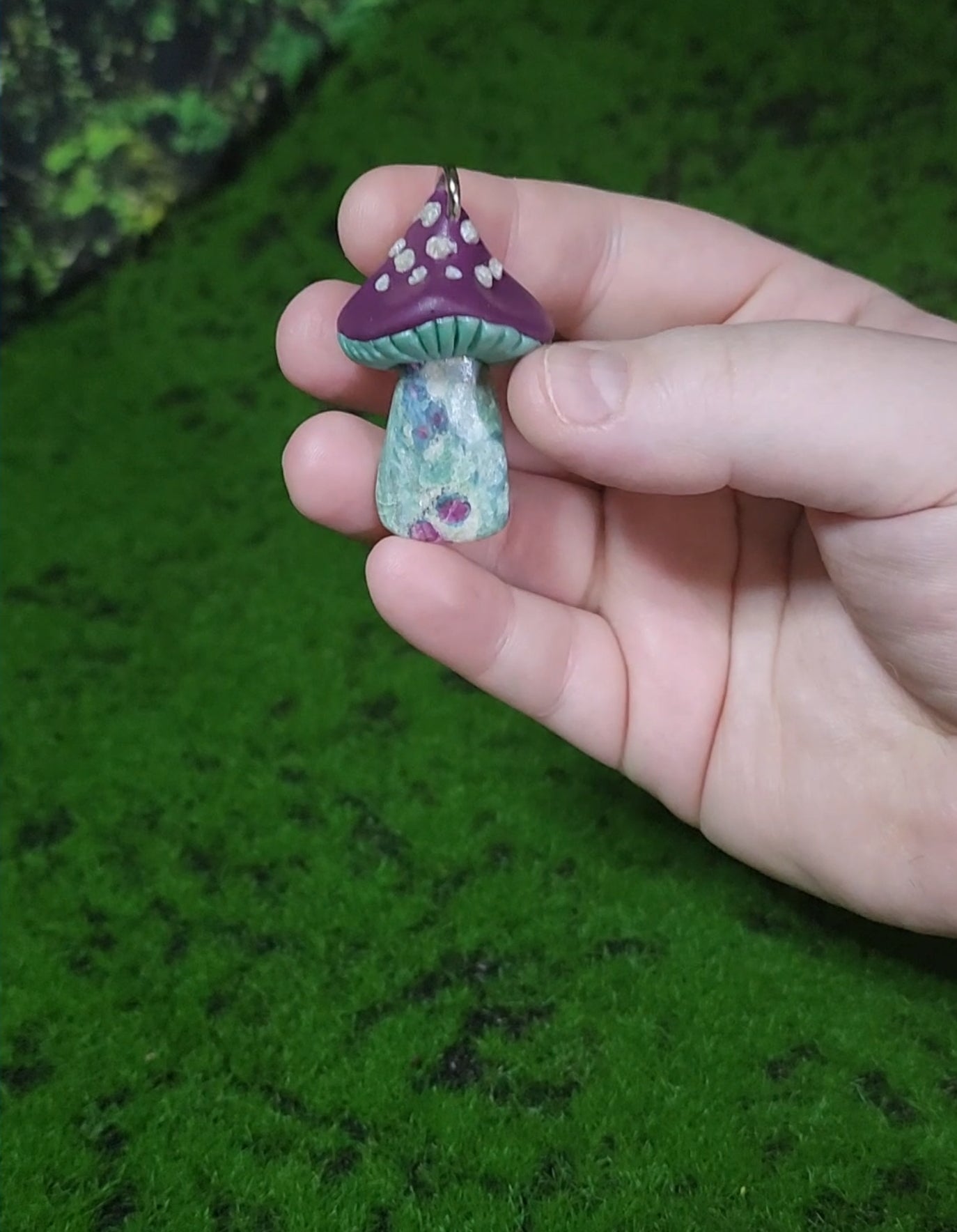 Mystery Mushies Crystal Mushroom charm