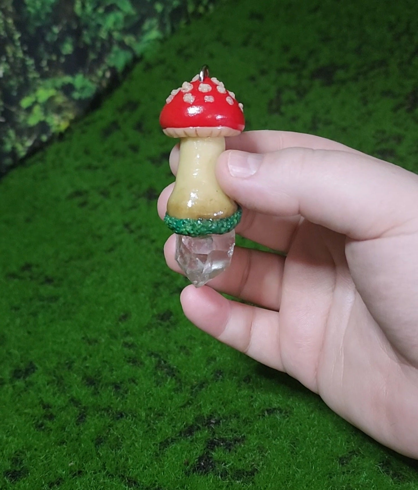 Mystery Mushies Crystal Mushroom charm