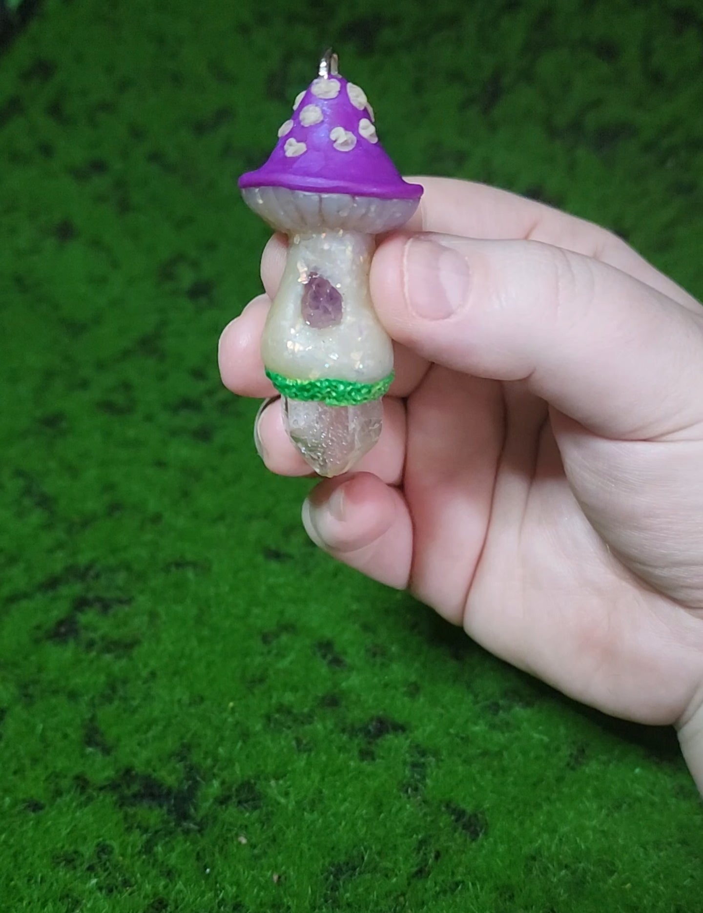 Mystery Mushies Crystal Mushroom charm