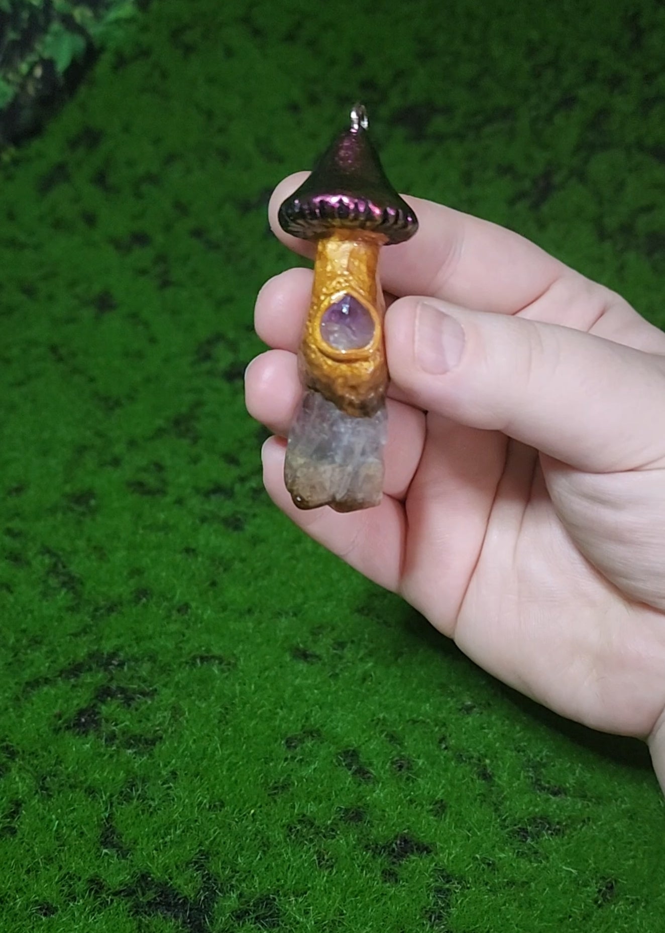 Mystery Mushies Crystal Mushroom charm